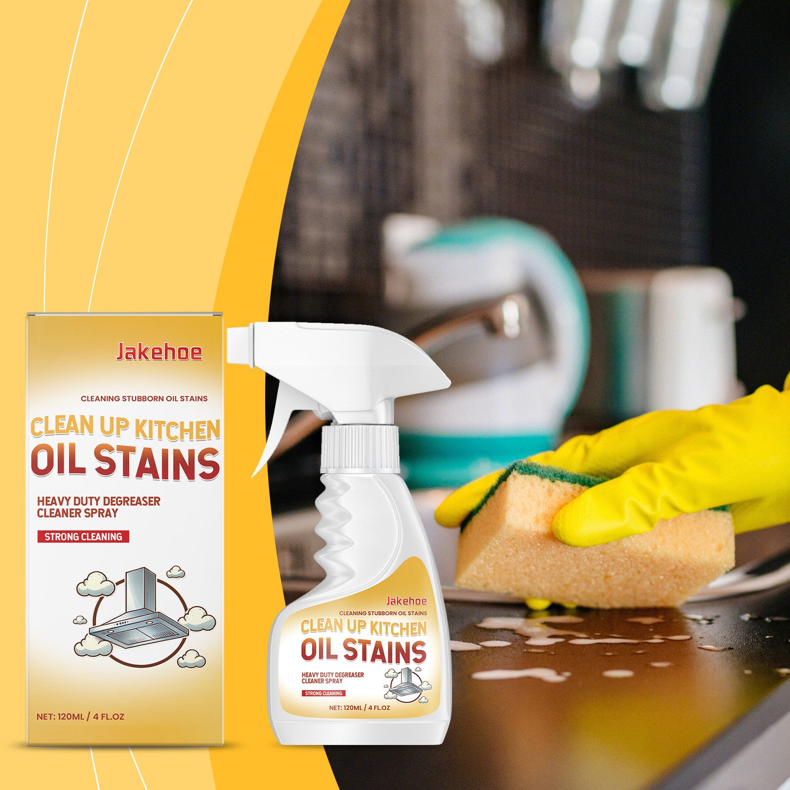 Jakehoe Kitchen Oil Stain Cleaner Spray 120ml - JH-C01-0149-01