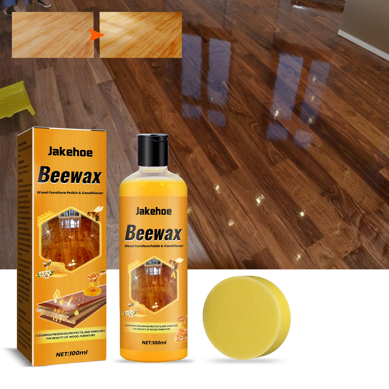 Beeswax Wood Floor & Furniture Polish 100ml - JAB01-A052-100-OG1