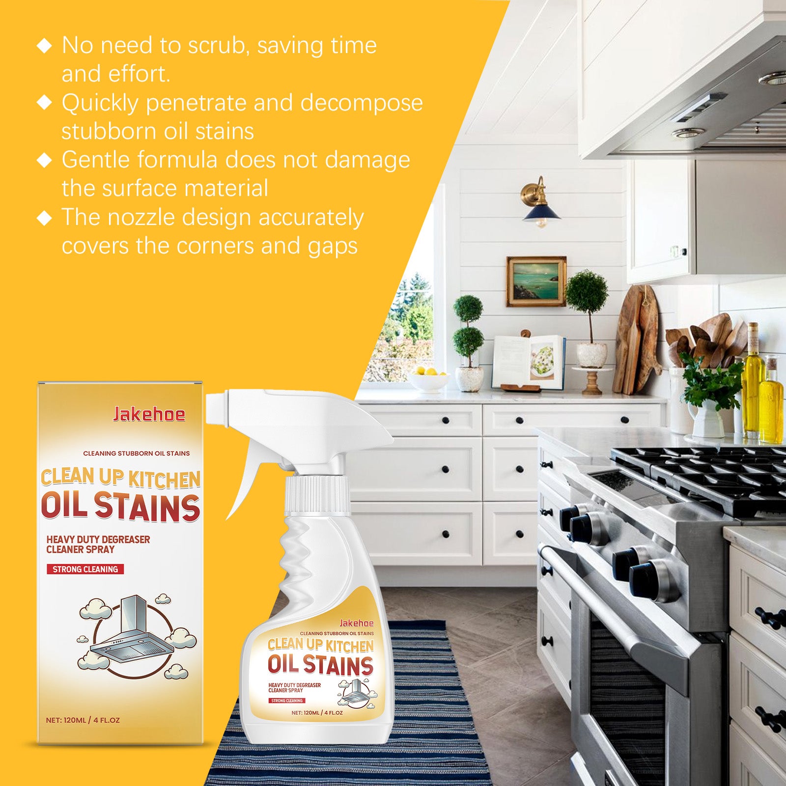 Jakehoe Kitchen Oil Stain Cleaner Spray 120ml - JH-C01-0149-01