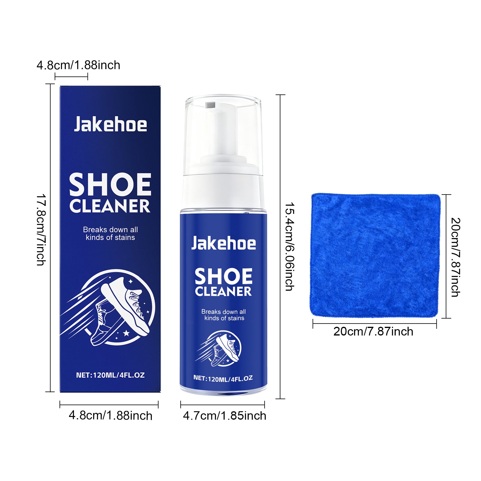 Jakehoe No-Rinse White Shoe Foam Cleaner 120ml - SKU00000804