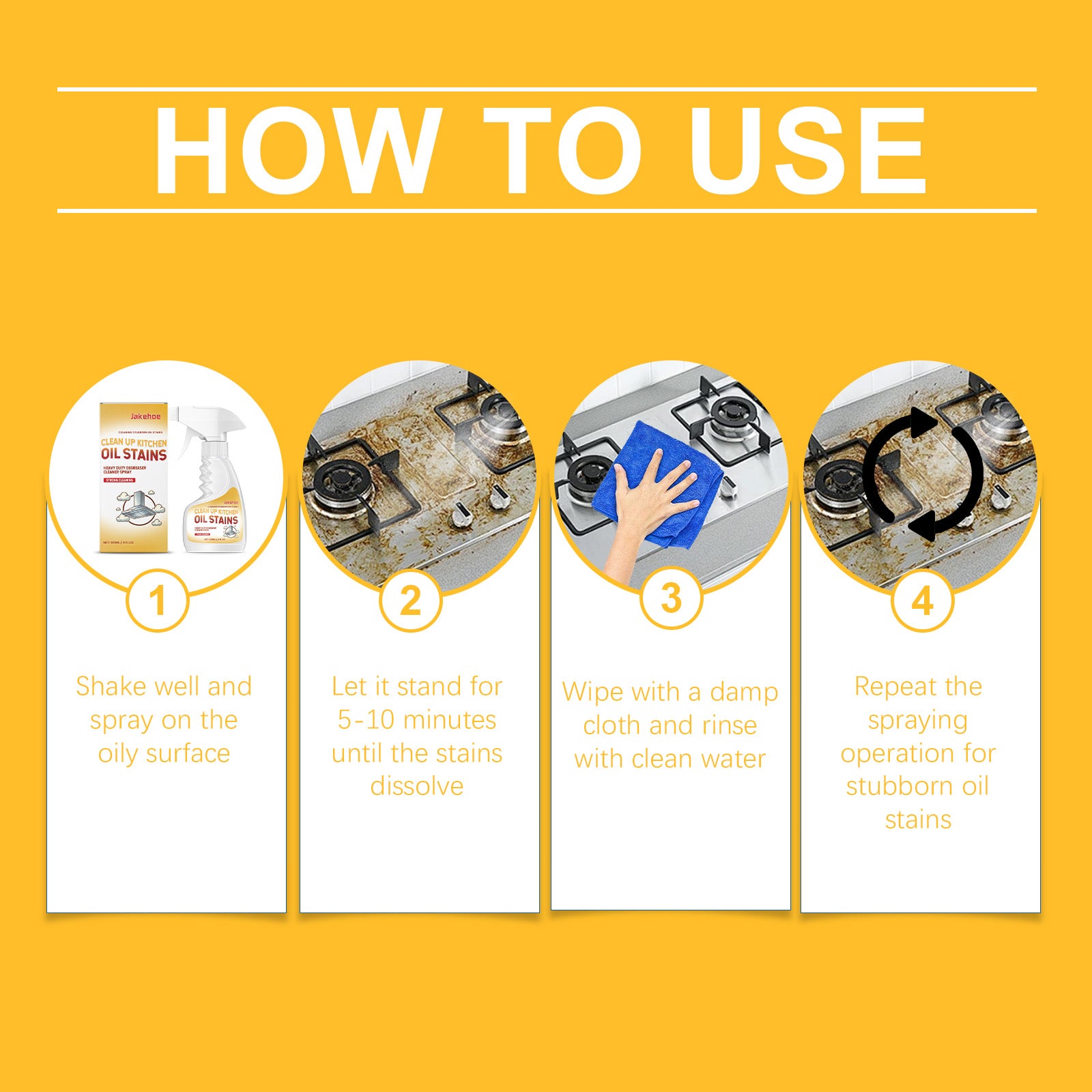 Jakehoe Kitchen Oil Stain Cleaner Spray 120ml - JH-C01-0149-01