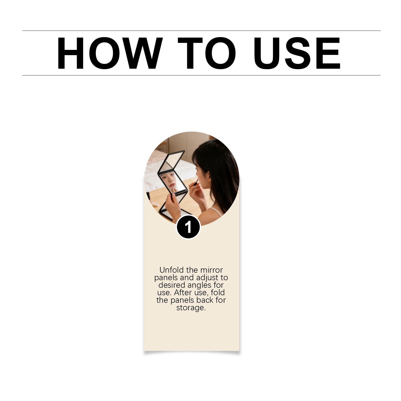 Compact folding mirror details
