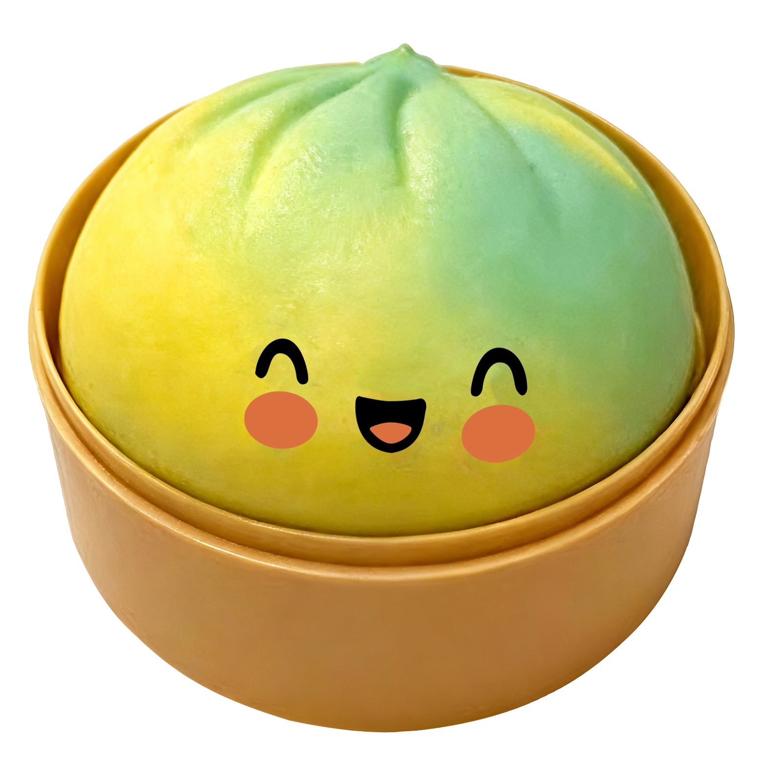 Dowmoo gradient-green bao bun squishy with steamer holder