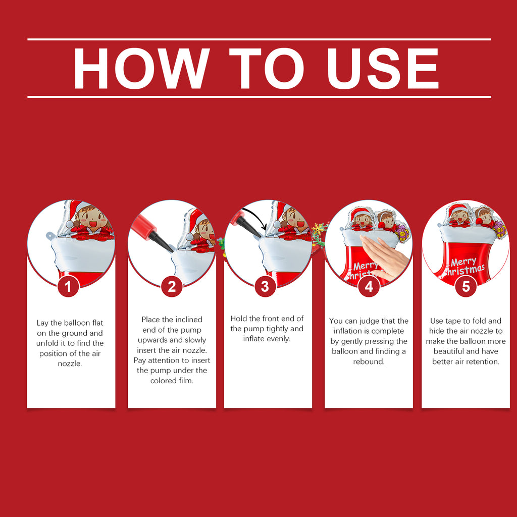 Instructions for inflating the Santa sleigh balloon