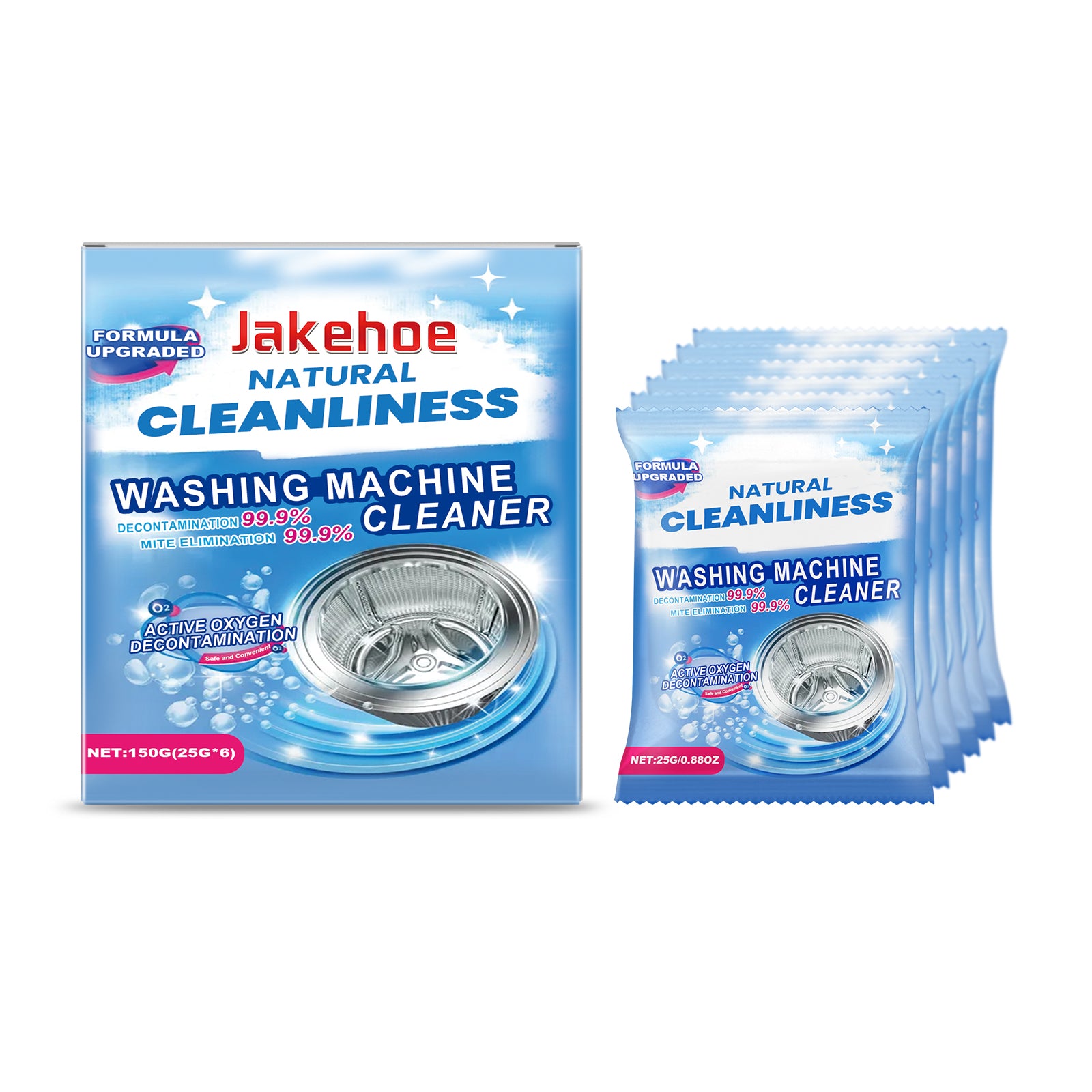 Jakehoe Washing Machine Cleaning Powder — 4-Pack Supply