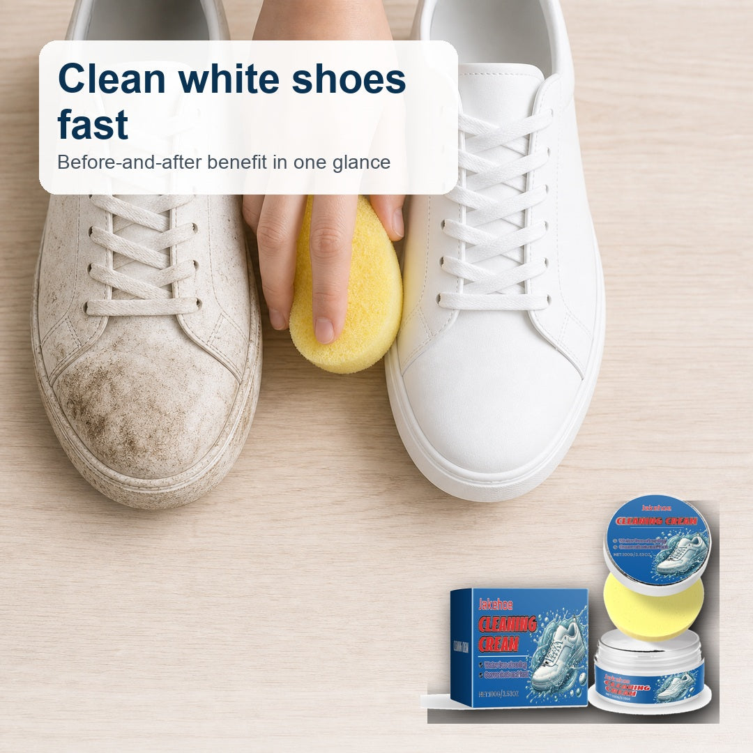 White Shoe Cleaning Cream with Sponge – 100g