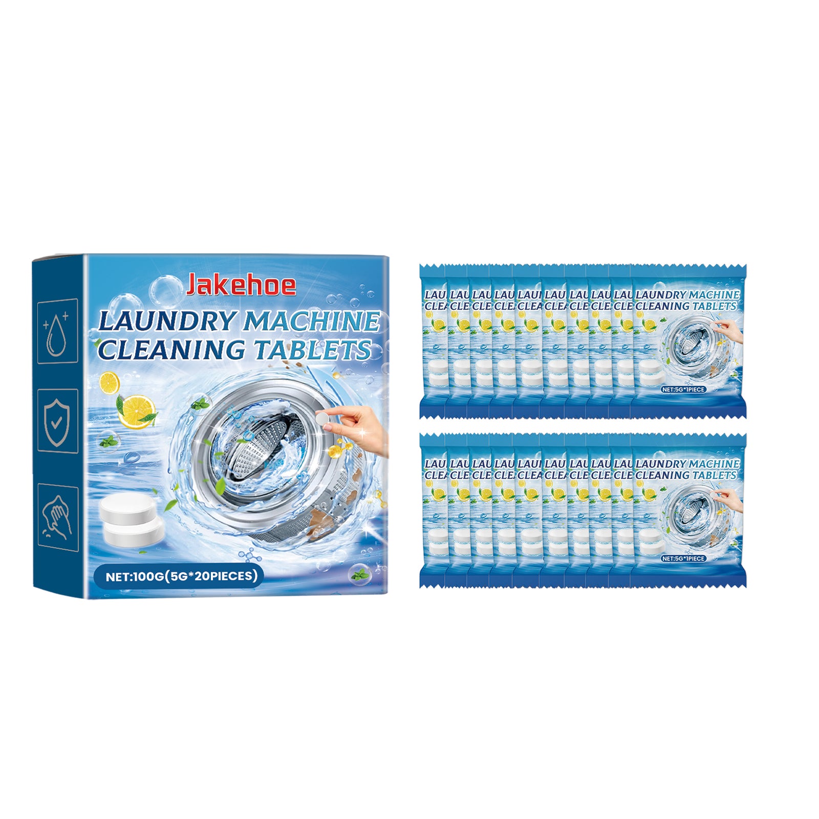 Jakehoe washing machine cleaning tablets four-pack