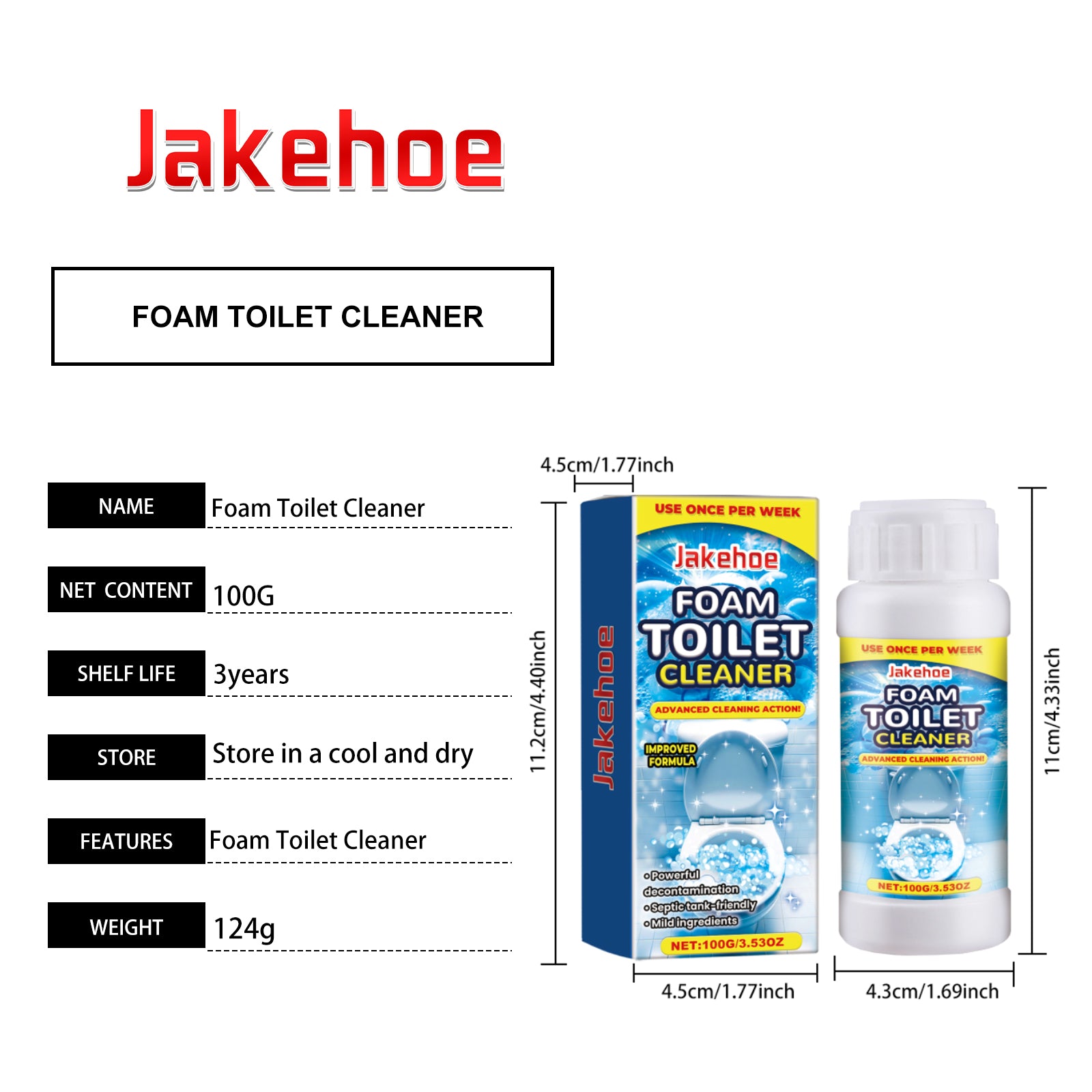 Foam Toilet Cleaner 100g - JHC02-A023-100-BU1