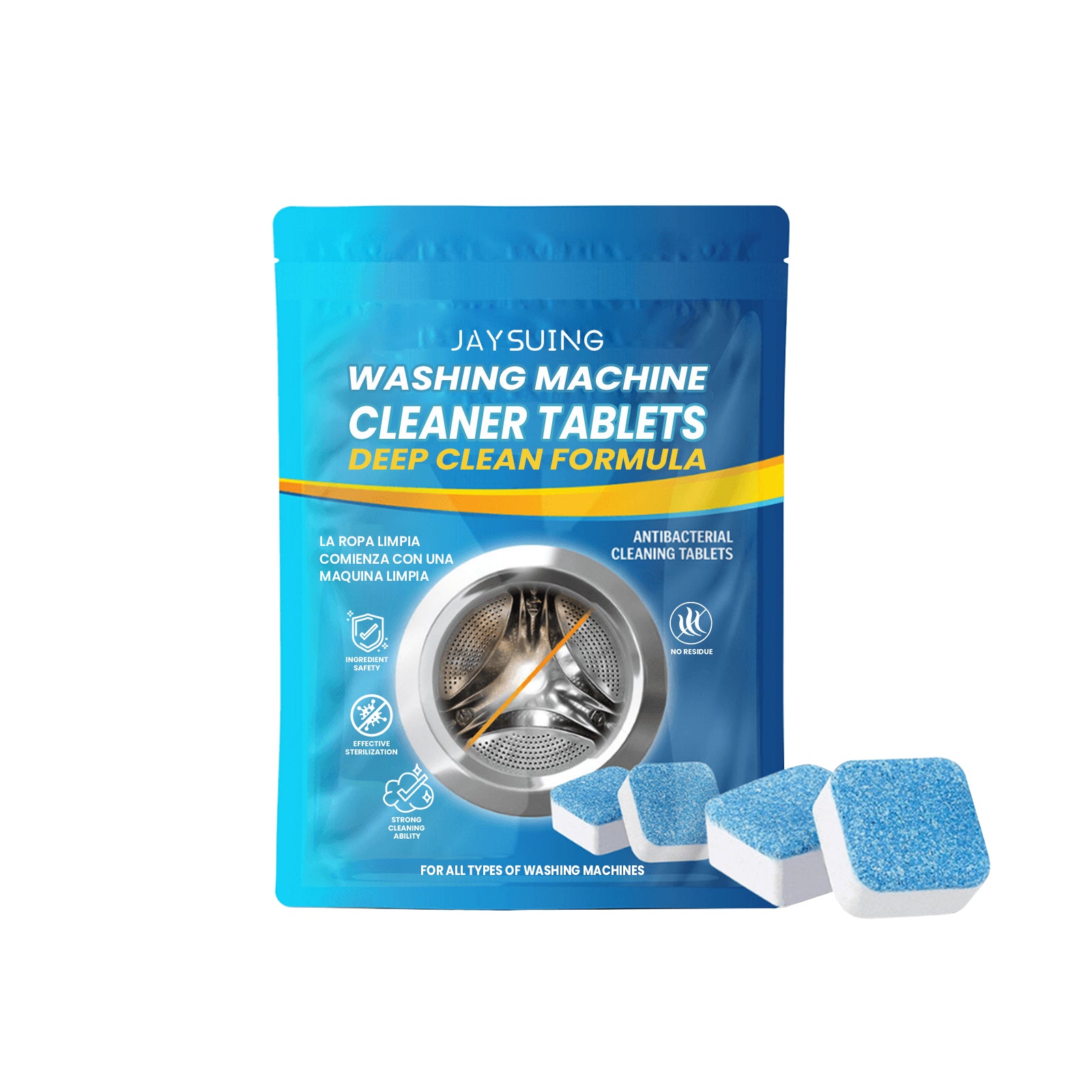 Jaysuing Washing Machine Deep-Clean Tablets — 4 Packs