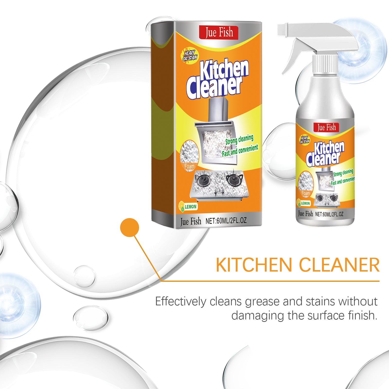 Kitchen Degreaser Foam Cleaner 60ml - Jcfpmqjj71dn01-60ml