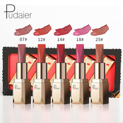 Makeup  Matte Matte Velvet Lipstick Set Non-stick Cup 5 Colors Lip Gloss Lip Gloss