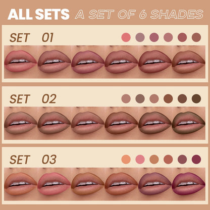 Lip liner set of 6 pcs, 18-color waterproof lipstick pen, foreign trade makeup wholesale