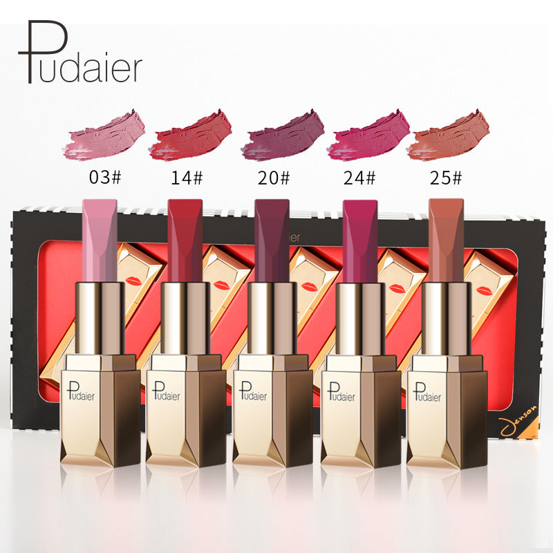 Makeup  Matte Matte Velvet Lipstick Set Non-stick Cup 5 Colors Lip Gloss Lip Gloss