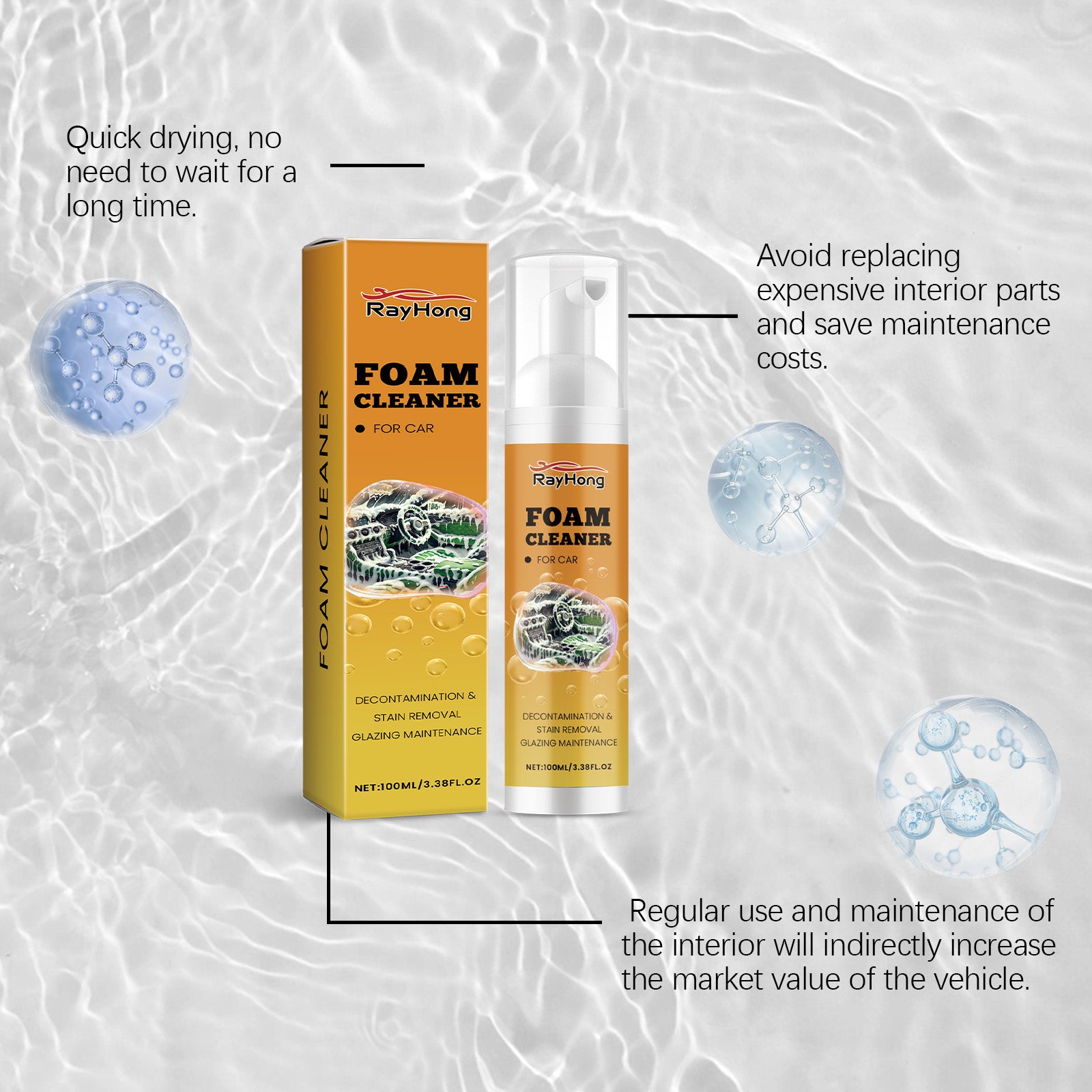 Rayhong Car Interior Foam Cleaner 100ml - RA-E03-0164-01