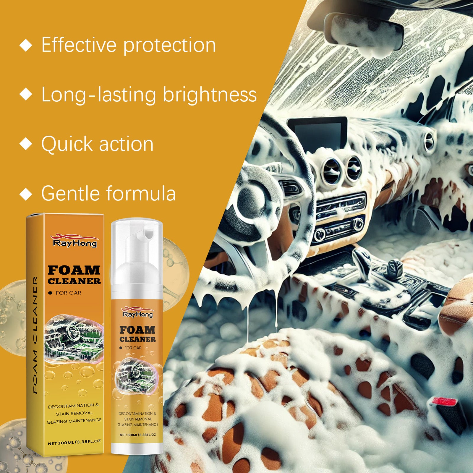 Rayhong Car Interior Foam Cleaner 100ml - RA-E03-0164-01