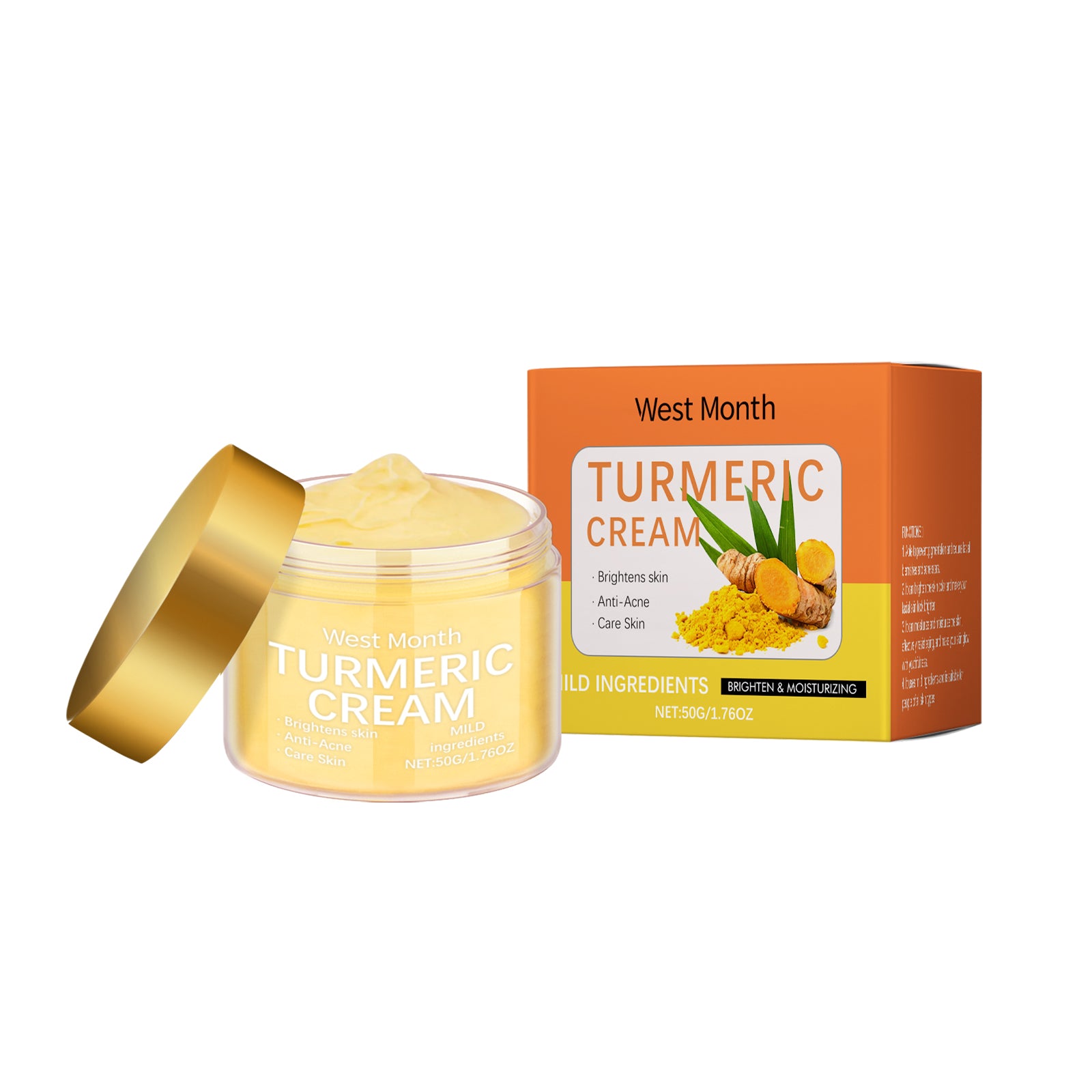 West Month Turmeric Moisturizing Face Cream 50g jar and box