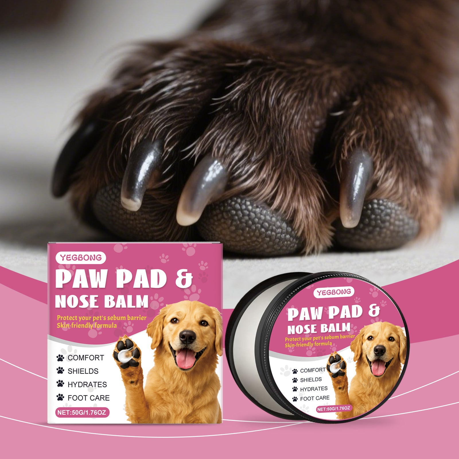 Yegbong paw pad and nose balm 50g packaging