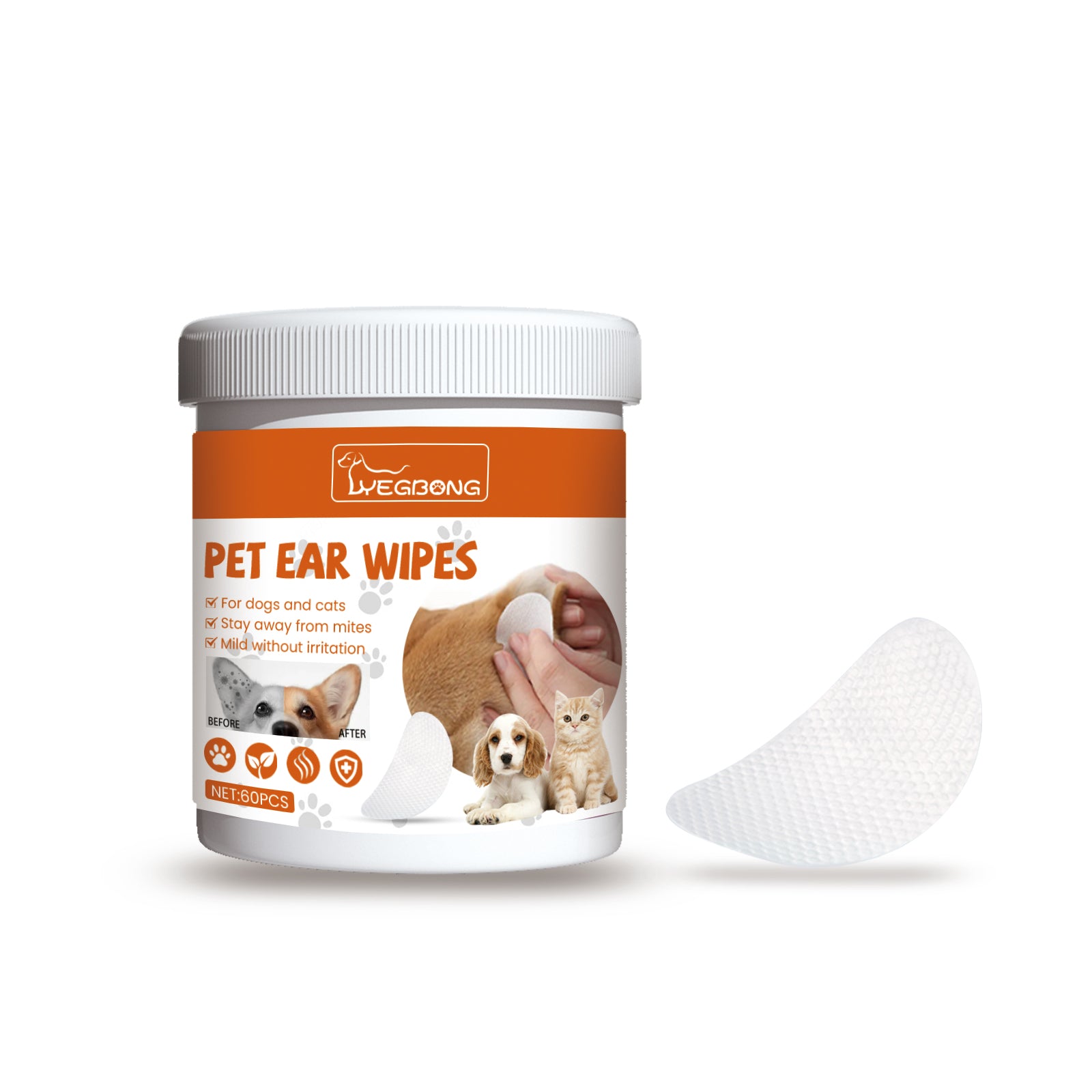 Yegbong Pet Ear Wipes – 120 Count