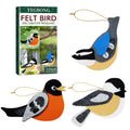 Yegbong set of three colorful felt songbird hanging ornaments