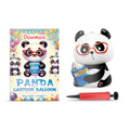 Dowmoo oversized graduation panda foil balloon with GRAD book, package and hand pump