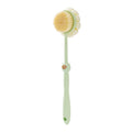 Green flower-shaped double-sided long-handle bath brush