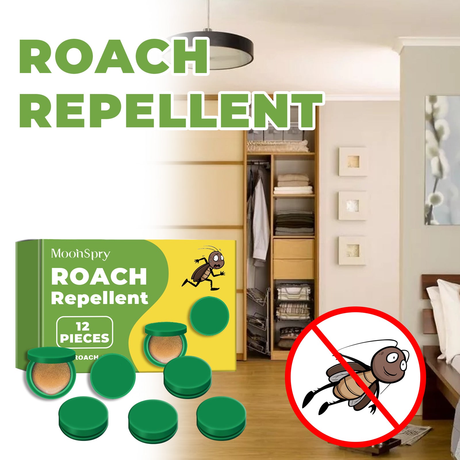 MoonSpry Roach Repellent Bait Stations - 12 Pack
